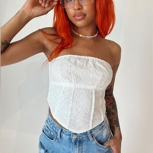 Princess Polly - AVONDALE STRAPLESS TOP WHITE